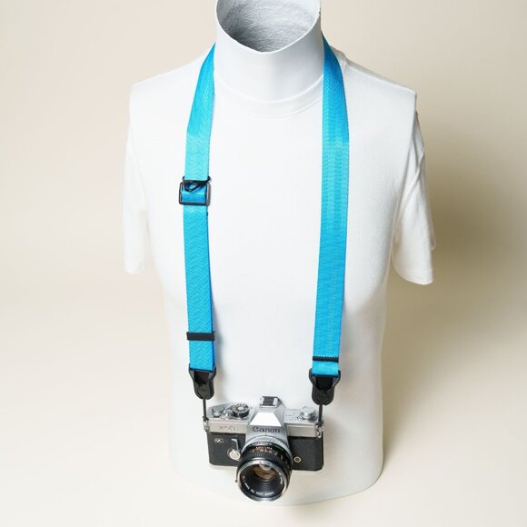 BLUE Adjustable Camera Neck Strap w/ Peak Design Anchors 1.25" wide EXCLUSIVE - Picture 2 of 7